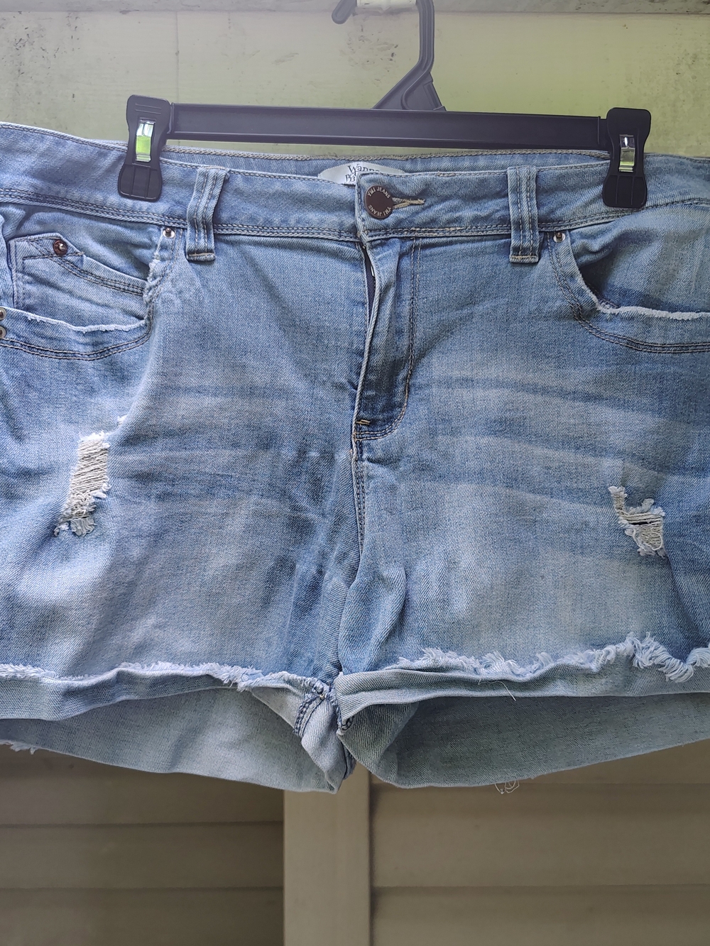 YMI Light Blue Distressed Denim Shorts